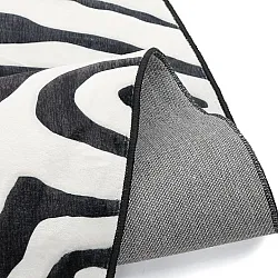 Okrúhly zvlnený koberec Wilton - Zebra (čierna/biela)