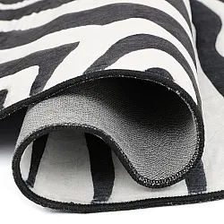 Okrúhly zvlnený koberec Wilton - Zebra (čierna/biela)