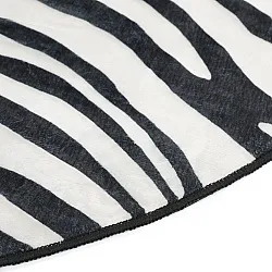 Okrúhly zvlnený koberec Wilton - Zebra (čierna/biela)