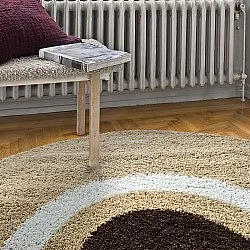 Kruhové koberce - Alsace (béžová/biela/hnedá)