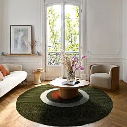 Koberce okrúhle - Alsace (zelená/biela/oranžová)