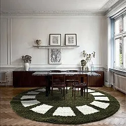 Kruhové koberce - Asilah (zelená/biela)