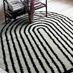 Kruhové koberce - Cluny (biela/čierna)