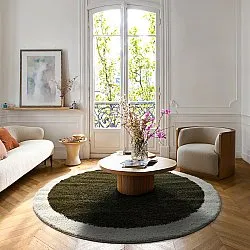 Koberce okrúhle - Conques (zelená/biela)