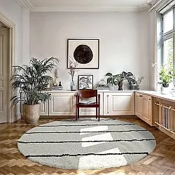 Koberce okrúhle - Eze (biela/čierna)