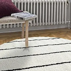 Koberce okrúhle - Eze (biela/čierna)