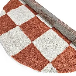 Koberce okrúhle - Gordes (oranžová/biela)