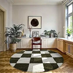 Koberce okrúhle - Gordes (zelená/biela)