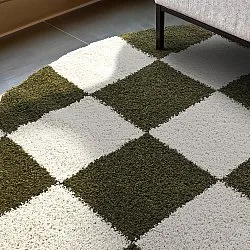 Koberce okrúhle - Gordes (zelená/biela)