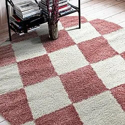 Koberce okrúhle - Gordes (ružová/biela)