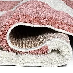 Koberce okrúhle - Gordes (ružová/biela)