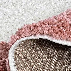 Koberce okrúhle - Gordes (ružová/biela)
