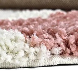 Koberce okrúhle - Gordes (ružová/biela)