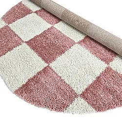 Koberce okrúhle - Gordes (ružová/biela)