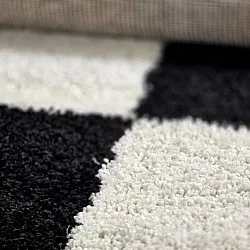 Koberce okrúhle - Gordes (čierna/biela)