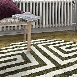 Koberce okrúhle - Imilchil (biela/zelená)