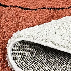 Koberce okrúhle - Sanghar (biela/oranžová/zelená)