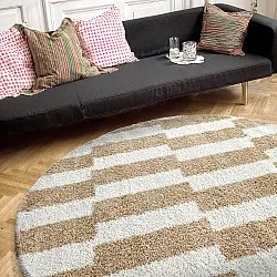 Koberce okrúhle - Tamri (béžová/biela)