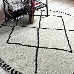 Koberce okrúhle - Tiznit (biela/čierna)