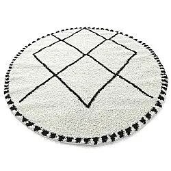 Koberce okrúhle - Tiznit (biela/čierna)