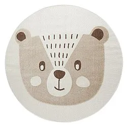 Okrúhly detský koberec - Kind Bear (krém)
