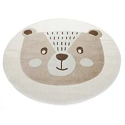 Okrúhly detský koberec - Kind Bear (krém)