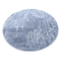 Kruhové koberce - Aranga Super Soft Fur (oceľovo modrá)