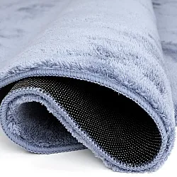 Kruhové koberce - Aranga Super Soft Fur (oceľovo modrá)