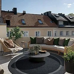 Kruhový koberec - Indoor/Outdoor Alta (antracit)