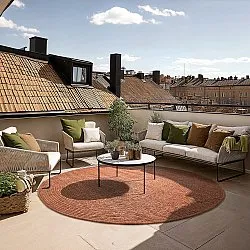 Kruhový koberec - Indoor/Outdoor Arlo (oranžový)