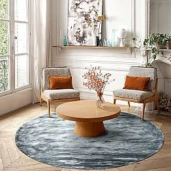 Koberec okrúhly - Jodhpur Špeciálna luxusná edícia (modrá/sivá)