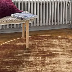 Kruhový koberec - Jodhpur Špeciálna Luxusná Edícia (hnedá)