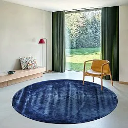 Kruhový koberec - Jodhpur Special Luxury Edition Viskos (modrý)