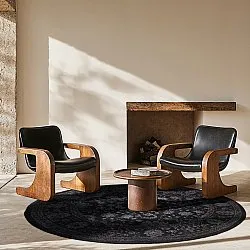 Okrúhly koberec - Peking Majestic (čierna)