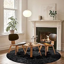 Kruhový koberec - Peking (čierny)