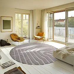 Kruhový koberec - Callista Natural Cotton Shaggy (taupe)