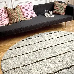 Koberce okrúhle - Eze (biela/zelená)