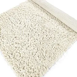 Koberce s dlhým vlasom - Fassale ručne tkaná vlnená shaggy (biela)