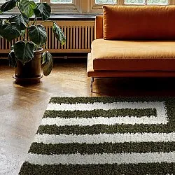 Koberce s dlhým vlasom - Imilchil (biela/zelená)