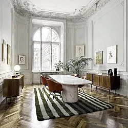 Koberce s dlhým vlasom - Imilchil (biela/zelená)