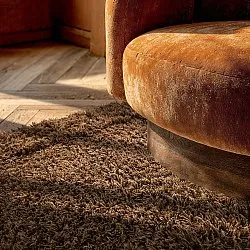 Koberce s dlhým vlasom - Melilla ručne tkaná vlnená shaggy (hnedá)