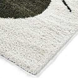 Koberce s vlasom - Sanghar (biela/oranžová/zelená)