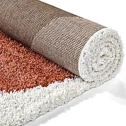 Koberce s vlasom - Sanghar (biela/oranžová/zelená)