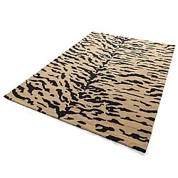 Koberec s dlhým vlasom - Zebra Tufted Wool Premium (béžová/čierna)