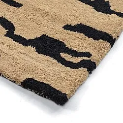 Koberec s dlhým vlasom - Zebra Tufted Wool Premium (béžová/čierna)
