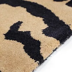 Koberec s dlhým vlasom - Zebra Tufted Wool Premium (béžová/čierna)