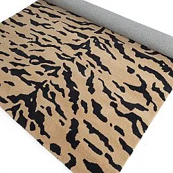 Koberec s dlhým vlasom - Zebra Tufted Wool Premium (béžová/čierna)