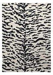 Koberec s dlhým vlasom - Zebra Tufted Wool Premium (biela/čierna)