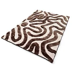 Koberce s dlhým vlasom - Akaba (hnedá/svetloružová)