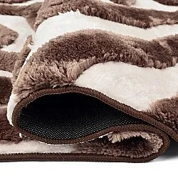 Koberce s dlhým vlasom - Akaba (hnedá/svetloružová)